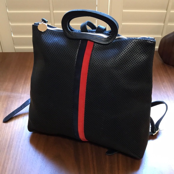 8/25 LAST DAY📦 Clare V Marcelle Black Perforated Leather Backpack - Picture 2 of 11